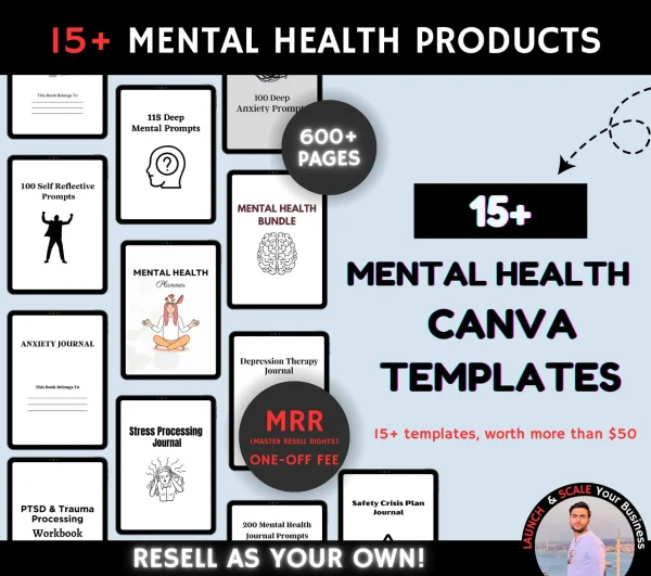 Mental Health Journal and Planner Bundle, 15+ Digital Journal Planner